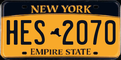 NY license plate HES2070