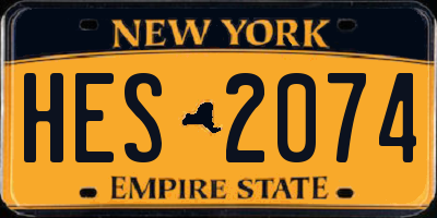 NY license plate HES2074