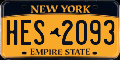 NY license plate HES2093