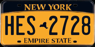 NY license plate HES2728