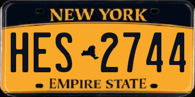 NY license plate HES2744