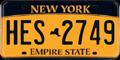 NY license plate HES2749
