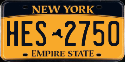 NY license plate HES2750