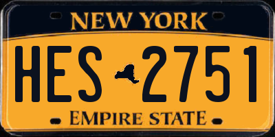 NY license plate HES2751