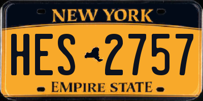 NY license plate HES2757
