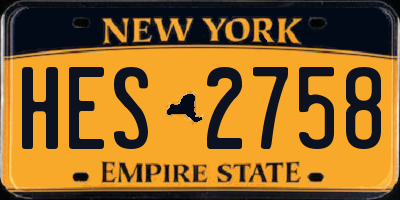 NY license plate HES2758
