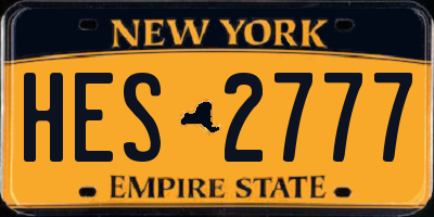 NY license plate HES2777