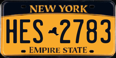 NY license plate HES2783