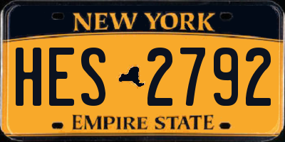 NY license plate HES2792
