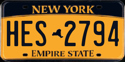 NY license plate HES2794