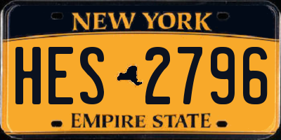 NY license plate HES2796
