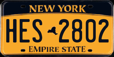 NY license plate HES2802