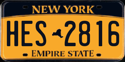 NY license plate HES2816