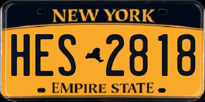 NY license plate HES2818