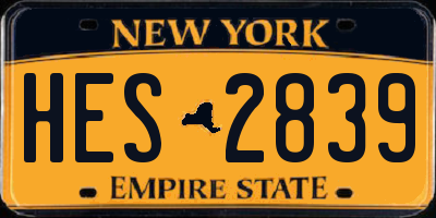 NY license plate HES2839