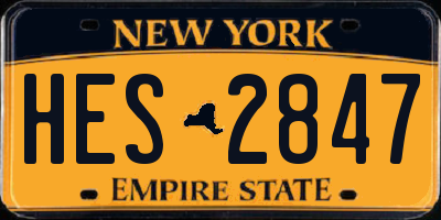 NY license plate HES2847