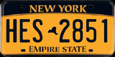 NY license plate HES2851