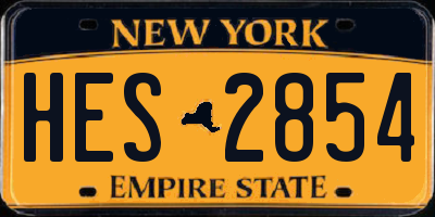 NY license plate HES2854