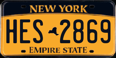 NY license plate HES2869