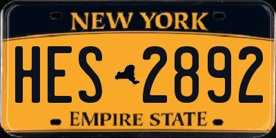 NY license plate HES2892