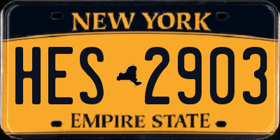 NY license plate HES2903