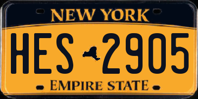 NY license plate HES2905