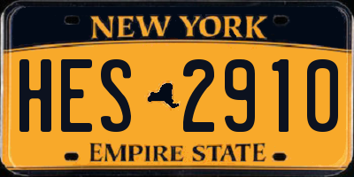 NY license plate HES2910
