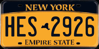 NY license plate HES2926