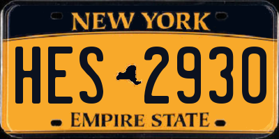 NY license plate HES2930