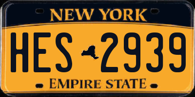 NY license plate HES2939