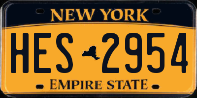 NY license plate HES2954