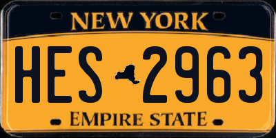 NY license plate HES2963