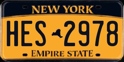 NY license plate HES2978