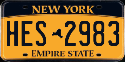 NY license plate HES2983