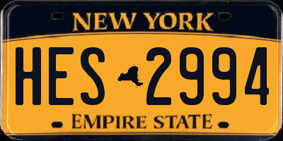 NY license plate HES2994