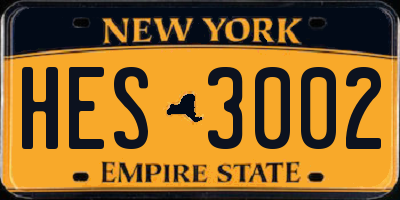 NY license plate HES3002