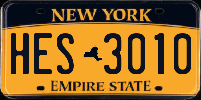 NY license plate HES3010