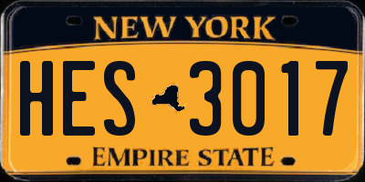 NY license plate HES3017