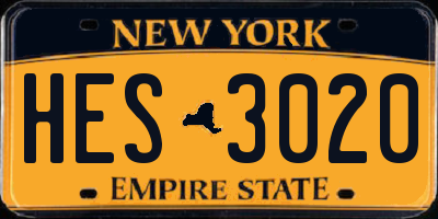 NY license plate HES3020
