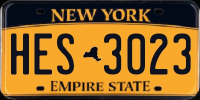 NY license plate HES3023