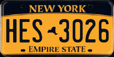 NY license plate HES3026