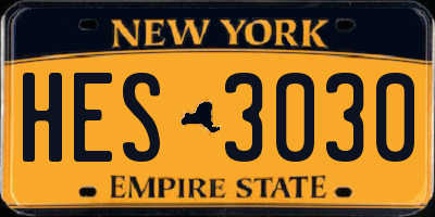 NY license plate HES3030