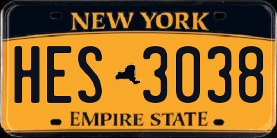 NY license plate HES3038