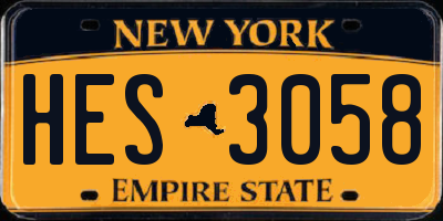 NY license plate HES3058