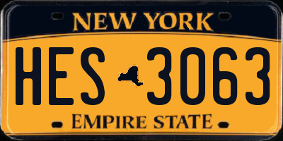 NY license plate HES3063