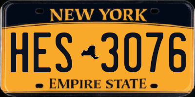 NY license plate HES3076