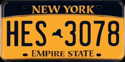 NY license plate HES3078