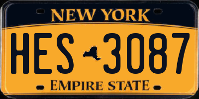 NY license plate HES3087