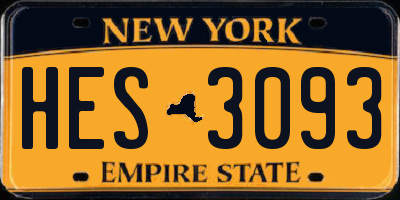 NY license plate HES3093