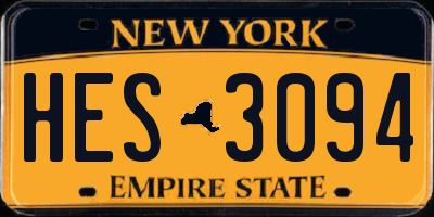 NY license plate HES3094